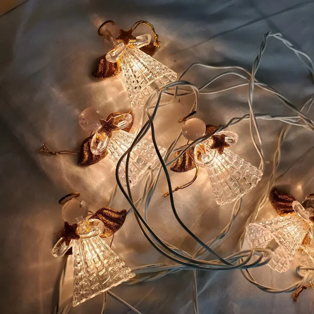 Vtg 2003 Avon Eight Angels String Lights Christmas Cherub Tested Working Y2K